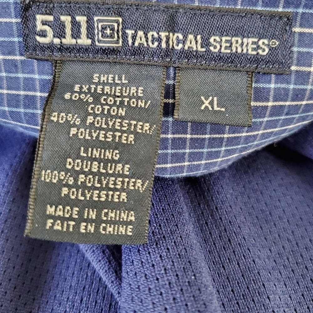 5.11 Tactical Plaid Long Sleeve Shirt Size XL Concealed Pocket Cotton Button-up - Picture 12 of 13
